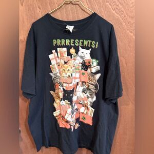 Dec. 25‎ Black Graphic cat Collage Christmas shirt size 3xl